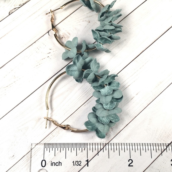 Flower Petal Hoop Earrings - Picture 2 of 5